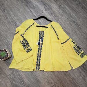 Gypsy 05 Global Village Embroidered Peasant Top S